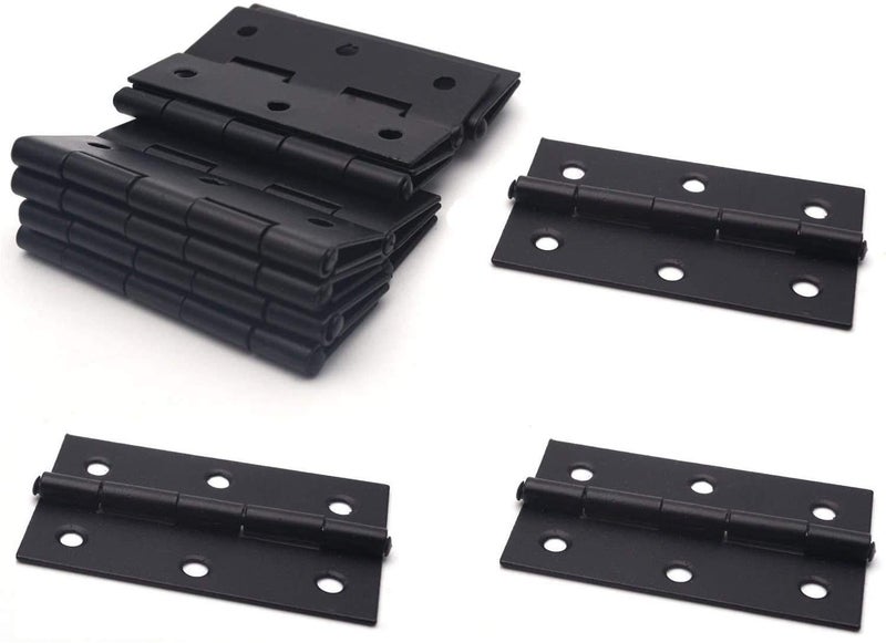 XMHF 2 Inch Butt Hinges for Cupboard Cabinet Home Furniture Hardware Door Folding Butt Hinge Black 12PCS - Image 1